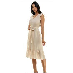 Luxology Sleeveless Smocked Bodice Long Dress S cottage core prairie coquette